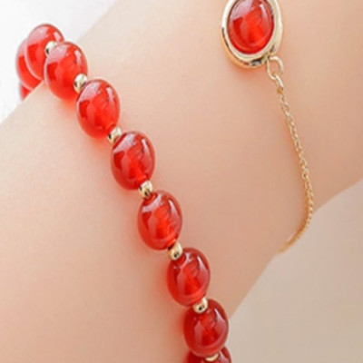 Bộ 2 vòng tay nữ đá thạch anh đỏ 8mm mix bi tròn cao cấp cho Nữ hút Lộc Tài Duyên