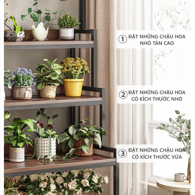 Kệ để chậu cây ban công trong nhà khung thép chống ghỉ phủ sơn tĩnh điện thương hiệu IGA - GM124