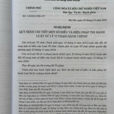 Sách Luật Xử Lý Vi Phạm Hành Chính sđ, bs năm 2025 và Các Văn Bản Hướng Dẫn Thi Hành - V2653TA