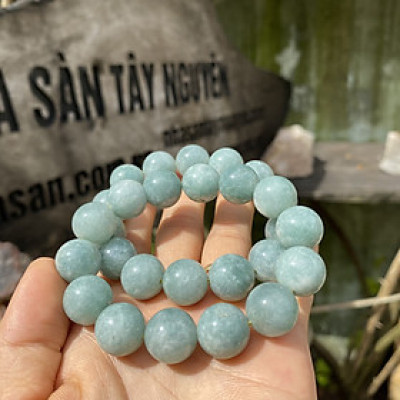 Vòng cẩm thạch xanh lam 14ly NHASAN Sắc xanh may mắn, sức khỏe dồi dào