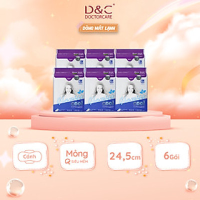 Combo 6 Băng vệ sinh thảo dược Glamiss Cool BVS ban ngày 24cm siêu khô thoáng cả ngày dài
