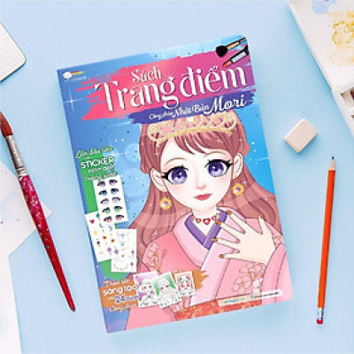 Sách - Trang Điểm Công Chúa - Tô Màu Và Bóc Dán Hơn 500+ Stickers Xinh Đẹp Cho Bé Gái - Megabook