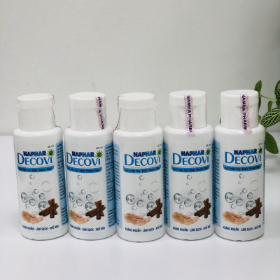 [COMBO 5 CHAI] Gel rửa tay khô kháng khuẩn Nano Bạc Naphar DECOVI 45ml