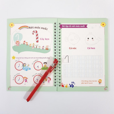 Bộ 3 Vở Luyện Viết Chữ Đẹp Tặng Kèm Bút Tự Xoá - Hành Trang Cho Bé Vào Lớp 1 - Thanh Nga