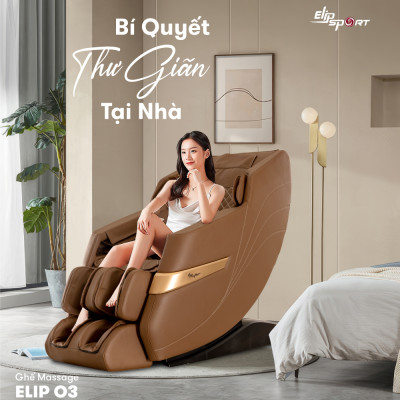 Ghế Massage ELIP O3 - Công nghệ mát xa 5E, Matxa không trọng lực, Con lăn silicon êm ái, Da ghế bền bỉ