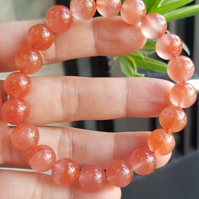 Vòng đeo tay nữ chuỗi mới đá mã não hồng cam bóng mượt đẹp size vòng hạt 10mm nam nữ mệnh hỏa mệnh thổ đeo ạ