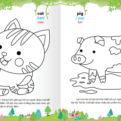 Sách - Colouring 365 ngày Tô màu - KHÁM PHÁ THẾ GIỚI PHÁT TRIỂN TRÍ TUỆ - Động vật nuôi, Chim, Cá (Cuốn 1)