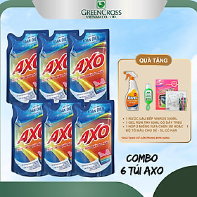 Combo 6 túi Nước tẩy quần áo màu AXO đánh bay vết bẩn 400ml