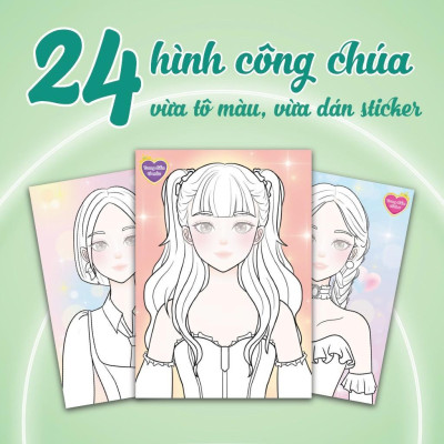 Sách - Trang Điểm Công Chúa Hàn Quốc Jenny - Tô Màu Và Bóc Dán 100+ Stickers Xinh Đẹp Cho Bé Gái - Megabook