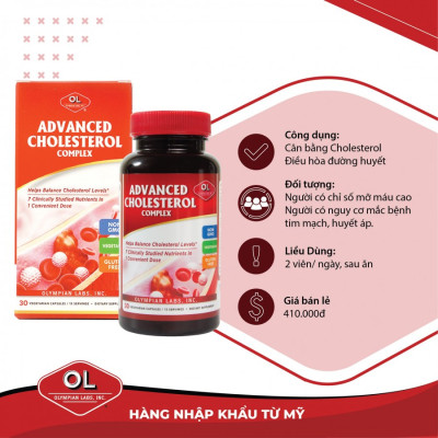 Advanced Cholesterol Complex Hỗ trợ cân bằng cholesterol, mỡ máu Olympian Labs