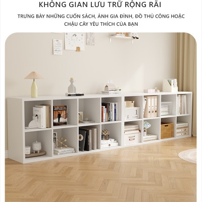 Kệ sách 8 hộc đựng đồ lớn gỗ mdf dày 25mm cao cấp  decor phong cách minimalism thương hiệu IGA  - GA33