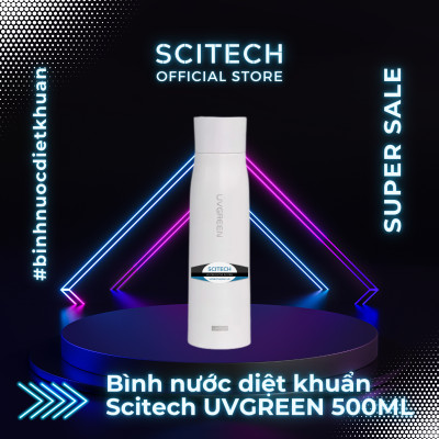 Bình nước giữ nhiệt diệt khuẩn Scitech UVGREEN 500ML - Hàng chính hãng