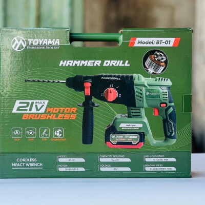 MÁY KHOAN BÊ TÔNG 3 CHỨC NĂNG DÙNG PIN 21V TOYAMA BT-01 - HÀNG CHÍNH HÃNG