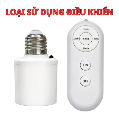 Đui Đèn Thông Minh E27 - Điều Khiển Từ Xa, Hẹn Giờ Tắt Đèn, Kèm Remote điều khiển từ xa