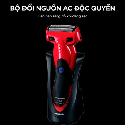 Máy Cạo Râu 3 Lưỡi Panasonic ES-SL41-R453 - Lưỡi Cắt Hình Cung An Toàn Cho Da - Thiết Kế Hiện Đại – Bộ Sạc Điện Nhanh - Hàng chính hãng - Bảo Hành Chính Hãng 12 tháng