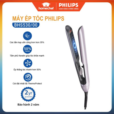 Máy ép tóc, máy duỗi tóc Philips BHS530, tạo kiểu dễ dàng | Hàng Chính Hãng