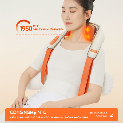 Máy Massage Cổ Vai Gáy Bumas M3 Pro - Nâng Cấp 8 Đầu Massage - Chườm Nóng Hiệu Quả - Động Cơ Không Chổi Than - Hàng Chính Hãng