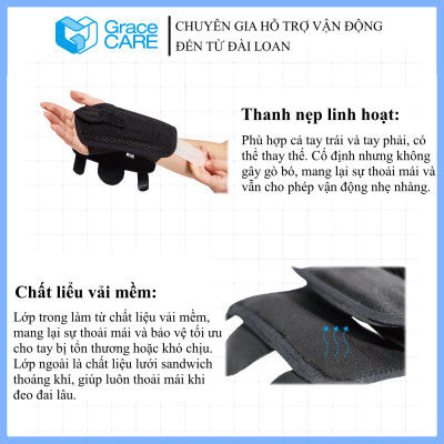 Đai Nẹp Cố Định Cổ Tay Grace Care WS224 – Hỗ Trợ Cố Định, Giảm Đau, Chấn Thương Tay(Dùng Được 2 Tay)