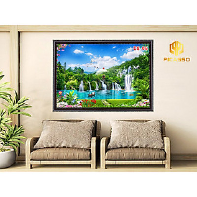 Tranh kính D801 Sơn Thủy Hữu Tình (60X90CM)