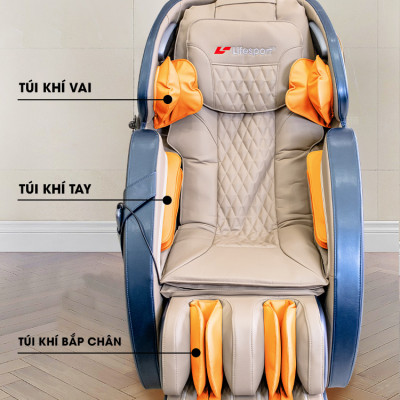 [NEW 2023] Ghế Massage Lifesport LS-2200 mẫu mới thiết kế mới có bóp đầu, túi khí toàn thân, cải tiến con lăn silicon 4D Plus thế hệ mới, vòng bóp đầu chuyên sâu riêng biệt, cải tiến thêm 26 chế độ đấm bóp massage thư giãn toàn thân.