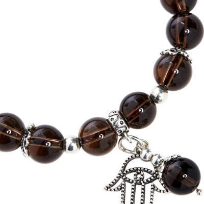 Vòng Đá Thạch Anh Khói Phối Charm Ngọc Quý Gemstones VT8