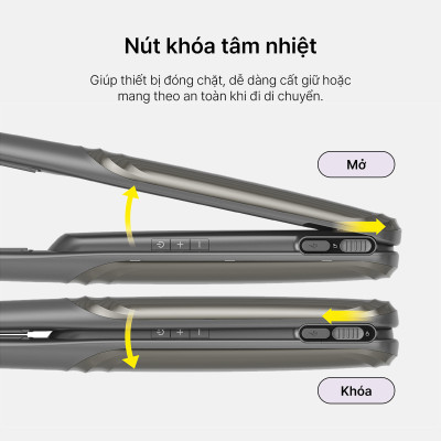 Máy Duỗi Uốn Tóc Không Giây LocknLock Premium Cordless Hair ENA225DGRY, Hàng Chính Hãng - JoyMall