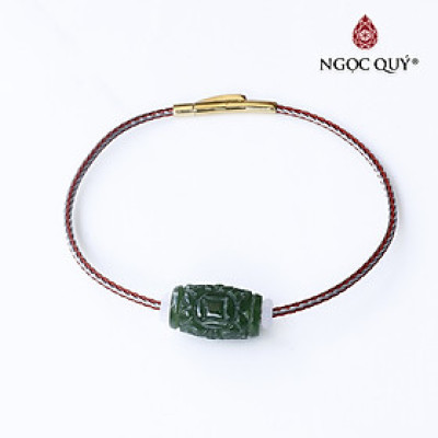 Vòng dây thép lu thống ngọc bích 17.5 x10mm mệnh hỏa, thổ - Ngọc Quý Gemstones