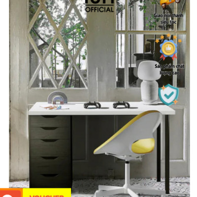 Bàn Huchu 1 Hộc Tủ Đen Chất Liệu Gỗ MDF Phủ Melamine HC-B2