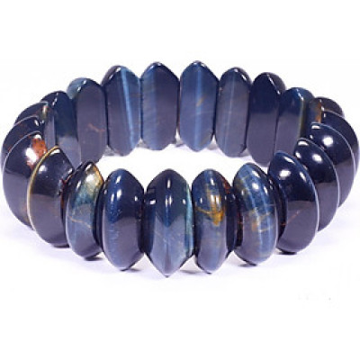 Vòng tay đá mắt hổ xanh đen nanh hổ mệnh thủy, mộc - Ngọc Quý Gemstones