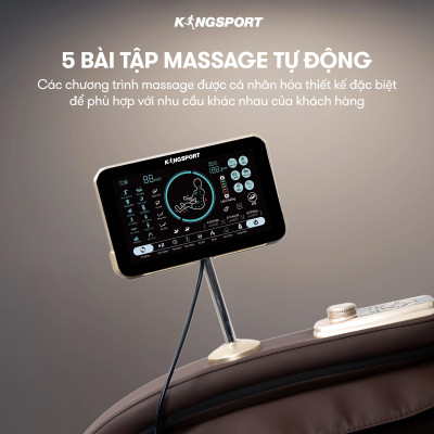 CHỈ GIAO MIỀN BẮC | Ghế massage KINGSPORT G80 cao cấp con lăn 3D với 12 bài tập, công nghệ lọc khí Ion âm, túi khí massage chân cao
