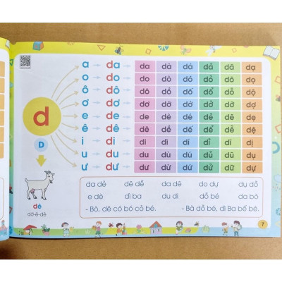 Sách Tập đánh vần tiếng Việt - Theo sơ đồ tư duy - Bản mới nhất 5.0 - Quét mã QR để nghe hướng dẫn đọc