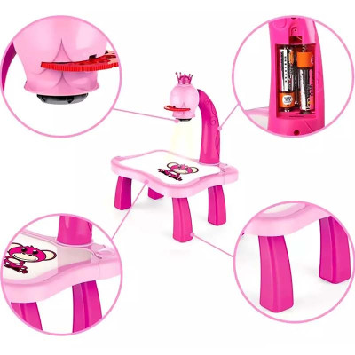 Bàn Tập Vẽ Cho Bé Có Đèn Chiếu Sáng Thông Minh Kèm 12 Bút Vẽ Vỡ Vẽ, Bảng Vẽ Có Thể Xóa Tiện Dụng-Màu Hồng