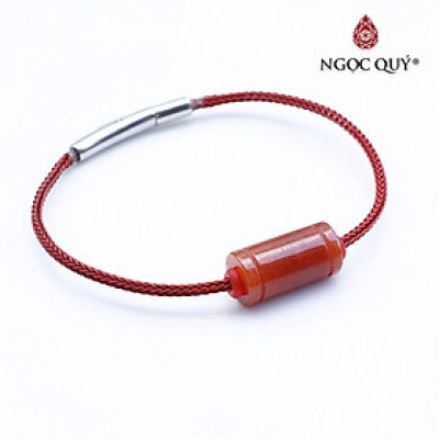 Vòng tay xỏ lu vuông đá cẩm thạch huyết mệnh hỏa , thổ - Ngọc Quý Gemstones