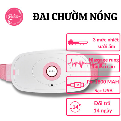 Đai hỗ trợ giảm béo, Giảm Đau Lưng Nam, Giảm Đau Kinh Nguyệt, Sưởi Ấm Bụng, Massage, SUPER BELT 3D[30 NGÀY 1 ĐỔI 1] Công Nghệ Rung, Nóng Và Xung Điện EMS 