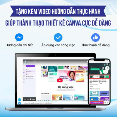 Sách Canva - Bộ 2 Cuốn Sách 21 Ngày Làm Chủ Thiết Kế Canva, Tặng Video Hướng Dẫn, Tặng Sách Canva Ai