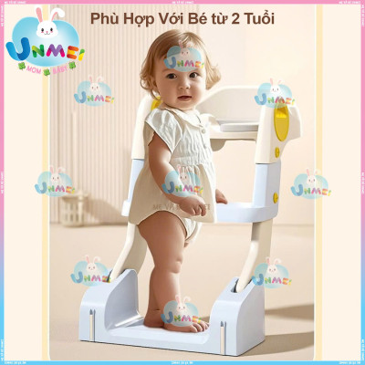 Bệ Lót Thu Nhỏ Bồn Cầu 3in1 Có Cầu thang Gấp Gọn Hỗ Trợ Ngồi Bô trong Phòng cho Bé Nhỏ