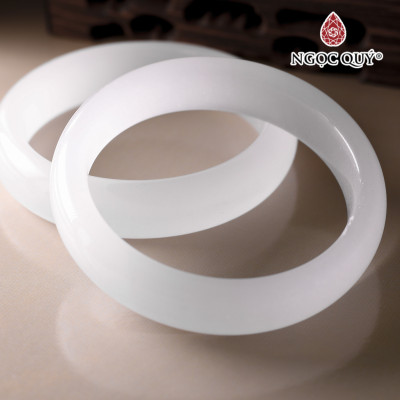 Vòng tay đá canxit nhám mệnh thổ, kim - Ngọc Qúy Gemstones