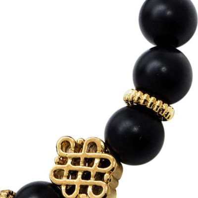 Vòng Tay Phong Thủy Nữ Đá Obsidian Phối Charm Si (8mm) Mệnh Thủy, Mộc Ngọc Quý Gemstones