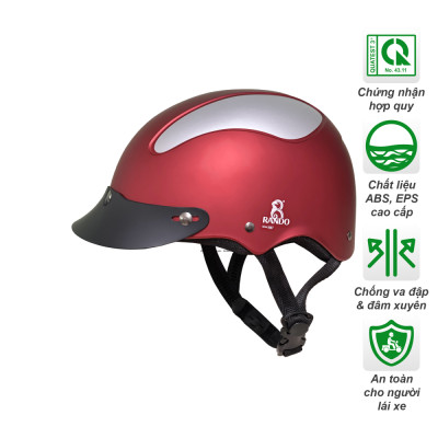 Nón Bảo Hiểm RANDO Phối Màu Đỏ Xám - OHPM-02-Phoi-Mau