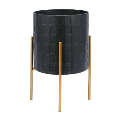 Chậu Trồng Cây HILTON kim loại, màu đen | Index Living Mall - Phân phối độc quyền tại Việt Nam