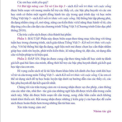 Sách - Vở Bài Tập Nâng Cao Từ Và Câu Lớp 3 ( Theo Chương Trình GDPT mới ) - Kết Nối - Ndbooks