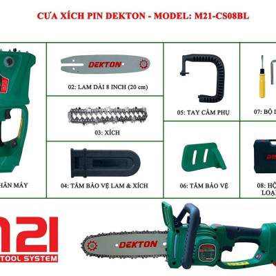 MÁY CƯA DÙNG PIN 21V 8" DEKTON M21-CS08BL - HÀNG CHÍNH HÃNG
