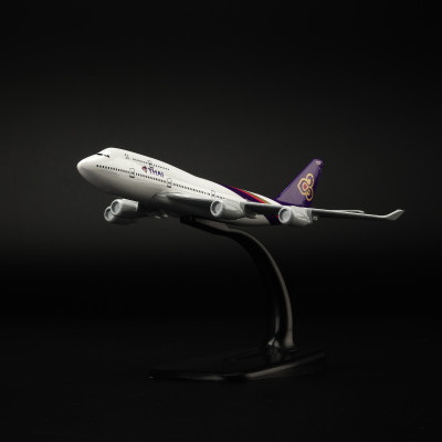 Mô Hình Máy Bay Trưng Bày Airbus Thai Airways Everfly (Trắng Tím)
