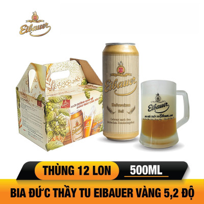[BIA ĐỨC_SINCE 1810] Bia Tươi Thầy Tu EIBAUER HEFEWEIZEN HELL 5.2 ĐỘ - Bia Tươi Men Sống Thượng Hạng - Nhập Khẩu