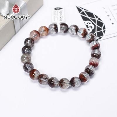 Vòng tay trơn đá thạch anh ưu linh đa sắc size hạt 10mm - Ngọc Quý Gemstones 