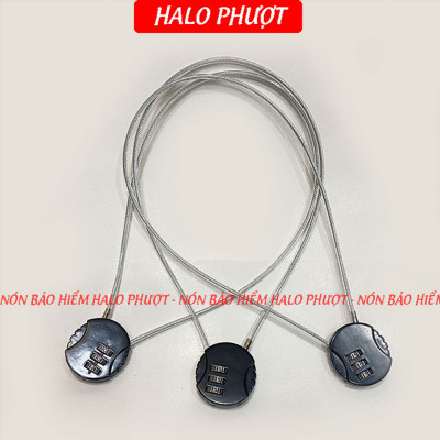 Ổ Khóa Dây Cáp Mật Khẩu 3 Chữ Số Chống Trộm Cho Nón Bảo Hiểm, Hành Lý