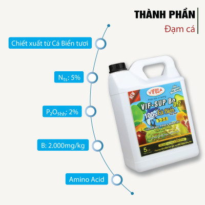 VIF-SUP Bo 0.2 - Phân bón đạm cá can 5L