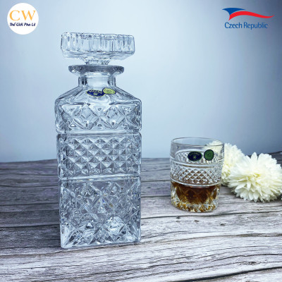 Bộ Bình Rượu Whisky Pha Lê Tiệp Crystal Bohemia Madison Cao Cấp