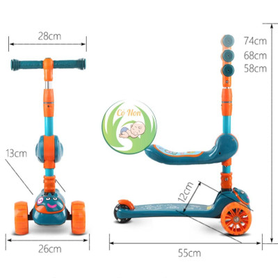 Xe trượt Scooter đa năng vừa là xe trượt vừa là xe chòi chân