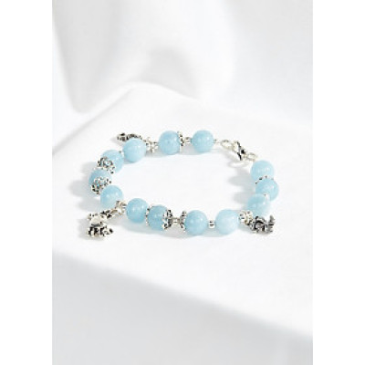 Vòng hải lam ngọc phối charm cua biển Ngọc Quý Gemstones 